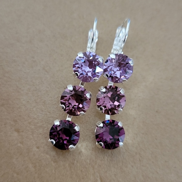 Austrian and Preciosa Crystal Earrings in Silver - Picture 6 of 6